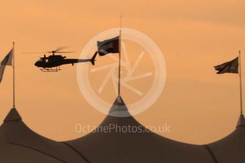 World © Octane Photographic Ltd. Formula 1 – Abu Dhabi GP - Qualifying. Helicopter at Sunset. Yas Marina Circuit, Abu Dhabi, UAE. Saturday 30th November 2019.
