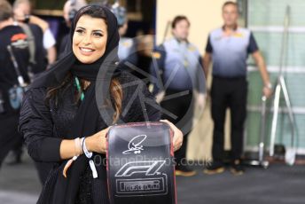 World © Octane Photographic Ltd. Formula 1 – Abu Dhabi GP - Qualifying. Pirelli Representative, FIA Women in Motorsport Commission member and Saudi Arabian racing driver Aseel Al Hamad. Yas Marina Circuit, Abu Dhabi, UAE. Saturday 30th November 2019.