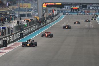 World © Octane Photographic Ltd. Formula 1 – Abu Dhabi GP - Race. Aston Martin Red Bull Racing RB15 – Max Verstappen, Scuderia Ferrari SF90 – Sebastian Vettel and Red Bull of Alexander Albon. Yas Marina Circuit, Abu Dhabi, UAE. Sunday 1st December 2019.