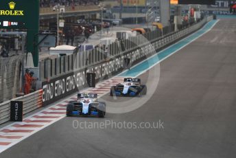 World © Octane Photographic Ltd. Formula 1 – Abu Dhabi GP - Race. ROKiT Williams Racing FW42 – Robert Kubica ahead of George Russell. Yas Marina Circuit, Abu Dhabi, UAE. Sunday 1st December 2019.