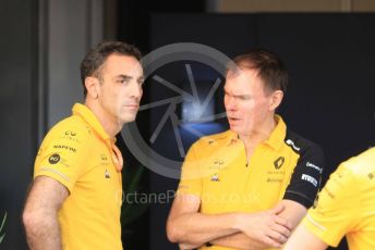 World © Octane Photographic Ltd. Formula 1 - Abu Dhabi GP - Paddock. Cyril Abiteboul - Managing Director and Remi Taffin– Engine Technical Director of Renault Sport Racing Formula 1 Team. Yas Marina Circuit, Abu Dhabi, UAE. Sunday 1st December 2019.