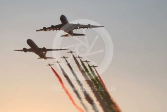 World © Octane Photographic Ltd. Formula 1 - Abu Dhabi GP - Race. Etihad and Al Fursan pre-race flyby. Yas Marina Circuit, Abu Dhabi, UAE. Sunday 1st December 2019.