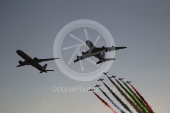 World © Octane Photographic Ltd. Formula 1 - Abu Dhabi GP - Race. Etihad and Al Fursan pre-race flyby. Yas Marina Circuit, Abu Dhabi, UAE. Sunday 1st December 2019.