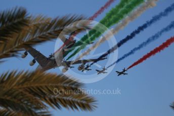 World © Octane Photographic Ltd. Formula 1 - Abu Dhabi GP - Race. Etihad and Al Fursan pre-race flyby. Yas Marina Circuit, Abu Dhabi, UAE. Sunday 1st December 2019.