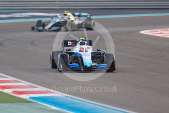 World © Octane Photographic Ltd. Formula 1 – Abu Dhabi GP - Race. ROKiT Williams Racing FW42 – Robert Kubica and Mercedes AMG Petronas Motorsport AMG F1 W10 EQ Power+ - Valtteri Bottas. Yas Marina Circuit, Abu Dhabi, UAE. Sunday 1st December 2019.