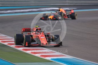 World © Octane Photographic Ltd. Formula 1 – Abu Dhabi GP - Race. Scuderia Ferrari SF90 – Charles Leclerc and Aston Martin Red Bull Racing RB15 – Max Verstappen. Yas Marina Circuit, Abu Dhabi, UAE. Sunday 1st December 2019.