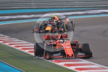 World © Octane Photographic Ltd. Formula 1 – Abu Dhabi GP - Race. Scuderia Ferrari SF90 – Sebastian Vettel and Aston Martin Red Bull Racing RB15 – Alexander Albon. Yas Marina Circuit, Abu Dhabi, UAE. Sunday 1st December 2019.