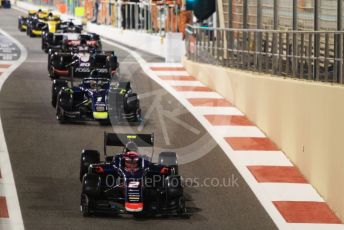 World © Octane Photographic Ltd. FIA Formula 2 (F2) – Abu Dhabi GP - Qualifying. Carlin - Nobuharu Matsushita and Louis Deletraz. Yas Marina Circuit, Abu Dhabi, UAE. Friday 29th November 2019.