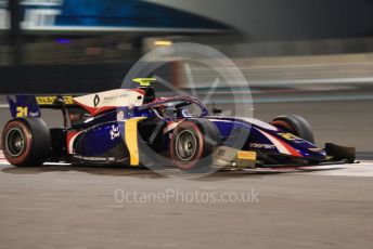 World © Octane Photographic Ltd. FIA Formula 2 (F2) – Abu Dhabi GP - Race 1. Trident – Christian Lundgaard. Yas Marina Circuit, Abu Dhabi, UAE. Saturday 30th November 2019.