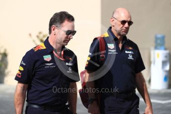 World © Octane Photographic Ltd. Formula 1 - Abu Dhabi GP - Paddock. Christian Horner - Team Principal and Adrian Newey - Chief Technical Officer of Red Bull Racing. Yas Marina Circuit, Abu Dhabi, UAE. Friday 29th November 2019.