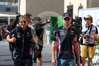 World © Octane Photographic Ltd. Formula 1 – Abu Dhabi GP - Paddock. SportPesa Racing Point RP19 - Sergio Perez. Yas Marina Circuit, Abu Dhabi, UAE. Friday 29th November 2019.