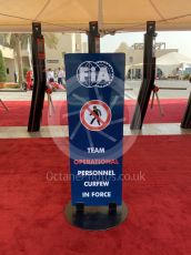 World © Octane Photographic Ltd. Formula 1 – Abu Dhabi GP . FIA Curfew board. Yas Marina Circuit, Abu Dhabi, UAE. Saturday 30th November 2019.