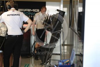 World © Octane Photographic Ltd. Formula 1 – Abu Dhabi GP - Pit Lane. Mercedes AMG Petronas Motorsport AMG F1 W10 EQ Power+. Yas Marina Circuit, Abu Dhabi, UAE. Sunday 1st December 2019.