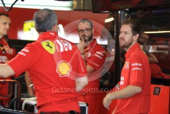 World © Octane Photographic Ltd. Formula 1 – Abu Dhabi GP - Pit Lane. Scuderia Ferrari SF90 – Sebastian Vettel. Yas Marina Circuit, Abu Dhabi, UAE. Sunday 1st December 2019.