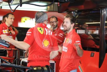 World © Octane Photographic Ltd. Formula 1 – Abu Dhabi GP - Pit Lane. Scuderia Ferrari SF90 – Sebastian Vettel. Yas Marina Circuit, Abu Dhabi, UAE. Sunday 1st December 2019.