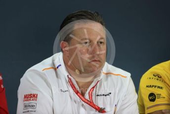 World © Octane Photographic Ltd. Formula 1 - Abu Dhabi GP – Friday FIA Team Press Conference. Zak Brown - Executive Director of McLaren Technology Group. Yas Marina Circuit, Abu Dhabi, UAE. Friday 29th November 2019.