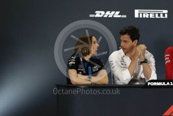 World © Octane Photographic Ltd. Formula 1 - Abu Dhabi GP – Friday FIA Team Press Conference. Claire Williams - Deputy Team Principal of ROKiT Williams Racing and Toto Wolff - Executive Director & Head of Mercedes - Benz Motorsport. Yas Marina Circuit, Abu Dhabi, UAE. Friday 29th November 2019.