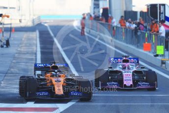 World © Octane Photographic Ltd. Formula 1 – Abu Dhabi Pirelli Tyre Test. McLaren MCL34 – Carlos Sainz and SportPesa Racing Point RP19 – Lance Stroll. Yas Marina Circuit, Abu Dhabi, UAE. Wednesday 4th December 2019.