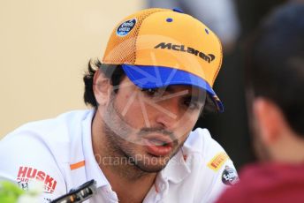 World © Octane Photographic Ltd. Formula 1 – Abu Dhabi GP - Paddock. McLaren MCL34 – Carlos Sainz. Yas Marina Circuit, Abu Dhabi, UAE. Thursday 28th November 2019.