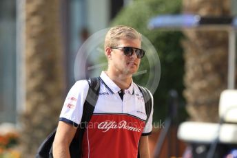 World © Octane Photographic Ltd. Formula 1 - Abu Dhabi GP - Paddock. Marcus Ericsson – Brand Ambassador Alfa Romeo Racing. Yas Marina Circuit, Abu Dhabi, UAE. Thursday 28th November 2019.