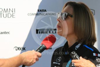 World © Octane Photographic Ltd. Formula 1 - Abu Dhabi GP - Paddock. Claire Williams - Deputy Team Principal of ROKiT Williams Racing. Yas Marina Circuit, Abu Dhabi, UAE. Thursday 28th November 2019.