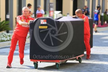 World © Octane Photographic Ltd. Formula 1 – Abu Dhabi GP - Paddock. Scuderia Ferrari pit garage unit. Yas Marina Circuit, Abu Dhabi, UAE. Thursday 28th November 2019.