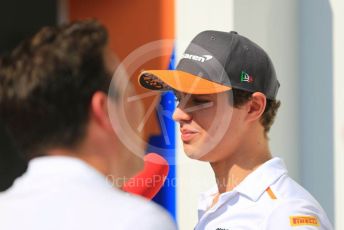 World © Octane Photographic Ltd. Formula 1 – Abu Dhabi GP - Paddock. McLaren MCL34 – Lando Norris. Yas Marina Circuit, Abu Dhabi, UAE. Thursday 28th November 2019.