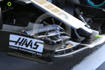 World © Octane Photographic Ltd. Formula 1 – Abu Dhabi GP - Scrutineering. Haas F1 Team VF19 – Romain Grosjean. Yas Marina Circuit, Abu Dhabi, UAE. Thursday 28th November 2019.
