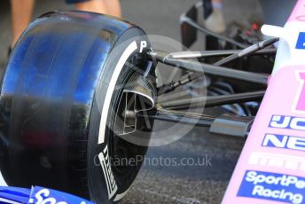 World © Octane Photographic Ltd. Formula 1 – Abu Dhabi GP - Scrutineering. SportPesa Racing Point RP19 - Sergio Perez. Yas Marina Circuit, Abu Dhabi, UAE. Thursday 28th November 2019.