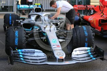 World © Octane Photographic Ltd. Formula 1 – Abu Dhabi GP - Scrutineering. Mercedes AMG Petronas Motorsport AMG F1 W10 EQ Power+ - Valtteri Bottas. Yas Marina Circuit, Abu Dhabi, UAE. Thursday 28th November 2019.