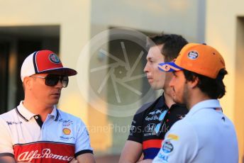 World © Octane Photographic Ltd. Formula 1 – Abu Dhabi GP - Paddock. McLaren MCL34 – Carlos Sainz, Scuderia Toro Rosso STR14 – Daniil Kvyat and Alfa Romeo Racing C38 – Kimi Raikkonen. Yas Marina Circuit, Abu Dhabi, UAE. Thursday 28th November 2019.