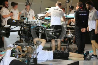 World © Octane Photographic Ltd. Formula 1 – Abu Dhabi GP - Pitlane. Mercedes AMG Petronas Motorsport AMG F1 W10 EQ Power+ - Valtteri Bottas. Yas Marina Circuit, Abu Dhabi, UAE. Thursday 28th November 2019.