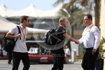 World © Octane Photographic Ltd. Formula 1 – Abu Dhabi GP - Paddock. Mercedes AMG Petronas Motorsport AMG F1 W10 EQ Power+ - Valtteri Bottas and Ron Meadows - Mercedes AMG F1 Team Manager. Yas Marina Circuit, Abu Dhabi, UAE. Thursday 28th November 2019.