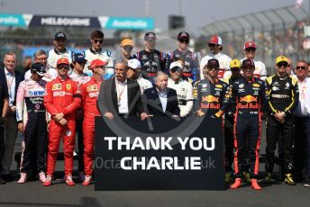 World © Octane Photographic Ltd. Formula 1 – Australian GP Class of 2019 drivers, with "Thank You Charlie" sign for Charlie Whiting . Rich Energy Haas F1 Team VF19 – Romain Grosjean. Melbourne, Australia. Sunday 17th March 2019.
