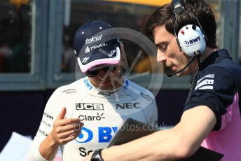 World © Octane Photographic Ltd. Formula 1 – Australian GP Grid. SportPesa Racing Point RP19 - Sergio Perez. Melbourne, Australia. Sunday 17th March 2019.