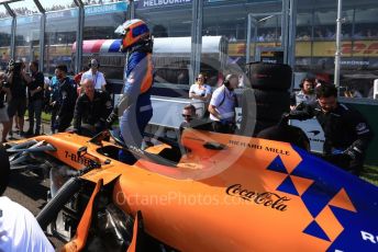 World © Octane Photographic Ltd. Formula 1 – Australian GP Grid. McLaren MCL34 – Carlos Sainz. Melbourne, Australia. Sunday 17th March 2019.
