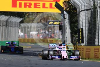 World © Octane Photographic Ltd. Formula 1 – Australian GP Practice 1. SportPesa Racing Point RP19 – Lance Stroll and Scuderia Toro Rosso STR14 – Daniil Kvyat. Friday 15th Melbourne, Australia. Friday 15th March 2019.