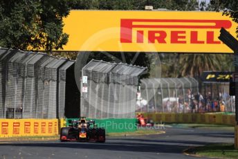 World © Octane Photographic Ltd. Formula 1 – Australian GP Practice 1. Aston Martin Red Bull Racing RB15 – Max Verstappen and Scuderia Ferrari SF90 – Charles Leclerc. Friday 15th Melbourne, Australia. Friday 15th March 2019.