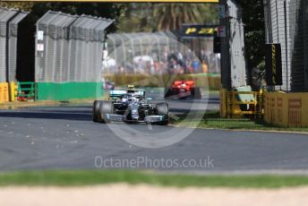 World © Octane Photographic Ltd. Formula 1 – Australian GP Practice 1. Mercedes AMG Petronas Motorsport AMG F1 W10 EQ Power+ - Valtteri Bottas and Scuderia Ferrari SF90 – Sebastian Vettel. Friday 15th Melbourne, Australia. Friday 15th March 2019.