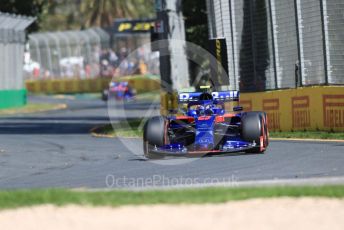 World © Octane Photographic Ltd. Formula 1 – Australian GP Practice 1. Scuderia Toro Rosso STR14 – Alexander Albon and Daniil Kvyat. Friday 15th Melbourne, Australia. Friday 15th March 2019.