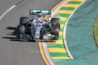 World © Octane Photographic Ltd. Formula 1 – Australian GP Practice 2. Mercedes AMG Petronas Motorsport AMG F1 W10 EQ Power+ - Lewis Hamilton. Friday 15th Melbourne, Australia. Friday 15th March 2019.