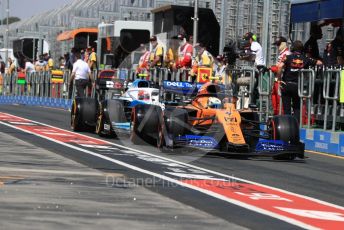 World © Octane Photographic Ltd. Formula 1 – Australian GP Practice 3. McLaren MCL34 – Lando Norris and ROKiT Williams Racing – Robert Kubica. Saturday 16th Melbourne, Australia. Saturday 16th March 2019.