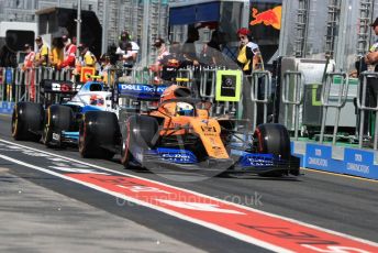 World © Octane Photographic Ltd. Formula 1 – Australian GP Practice 3. McLaren MCL34 – Lando Norris and ROKiT Williams Racing – Robert Kubica. Saturday 16th Melbourne, Australia. Saturday 16th March 2019.