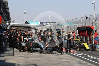 World © Octane Photographic Ltd. Formula 1 – Australian GP Practice 3. Mercedes AMG Petronas Motorsport AMG F1 W10 EQ Power+ - Lewis Hamilton and Renault Sport F1 Team RS19 – Daniel Ricciardo. Saturday 16th Melbourne, Australia. Saturday 16th March 2019.