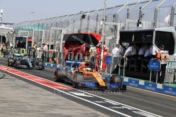 World © Octane Photographic Ltd. Formula 1 – Australian GP Practice 3. Mercedes AMG Petronas Motorsport AMG F1 W10 EQ Power+ - Valtteri Bottas and McLaren MCL34 – Lando Norris. Saturday 16th Melbourne, Australia. Saturday 16th March 2019.