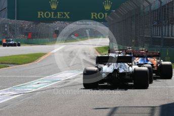 World © Octane Photographic Ltd. Formula 1 – Australian GP Practice 3. Mercedes AMG Petronas Motorsport AMG F1 W10 EQ Power+ - Valtteri Bottas, McLaren MCL34 – Lando Norris and Carlos Sainz. Saturday 16th Melbourne, Australia. Saturday 16th March 2019.