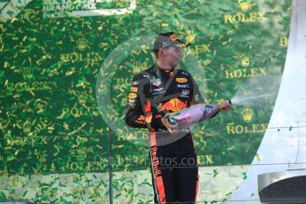 World © Octane Photographic Ltd. Formula 1 – Australian GP Podium. Aston Martin Red Bull Racing RB15 – Max Verstappen. Melbourne, Australia. Sunday 17th March 2019.