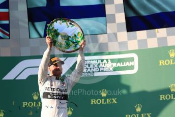 World © Octane Photographic Ltd. Formula 1 – Australian GP Podium. Mercedes AMG Petronas Motorsport AMG F1 W10 EQ Power+ - Valtteri Bottas. Melbourne, Australia. Sunday 17th March 2019.