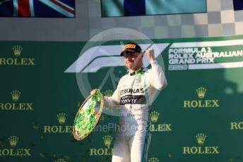 World © Octane Photographic Ltd. Formula 1 – Australian GP Podium. Mercedes AMG Petronas Motorsport AMG F1 W10 EQ Power+ - Valtteri Bottas. Melbourne, Australia. Sunday 17th March 2019.