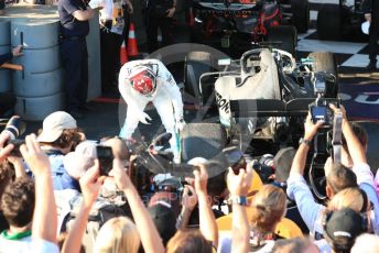 World © Octane Photographic Ltd. Formula 1 – Australian GP Parc Ferme. Mercedes AMG Petronas Motorsport AMG F1 W10 EQ Power+ - Lewis Hamilton. Melbourne, Australia. Sunday 17th March 2019.
